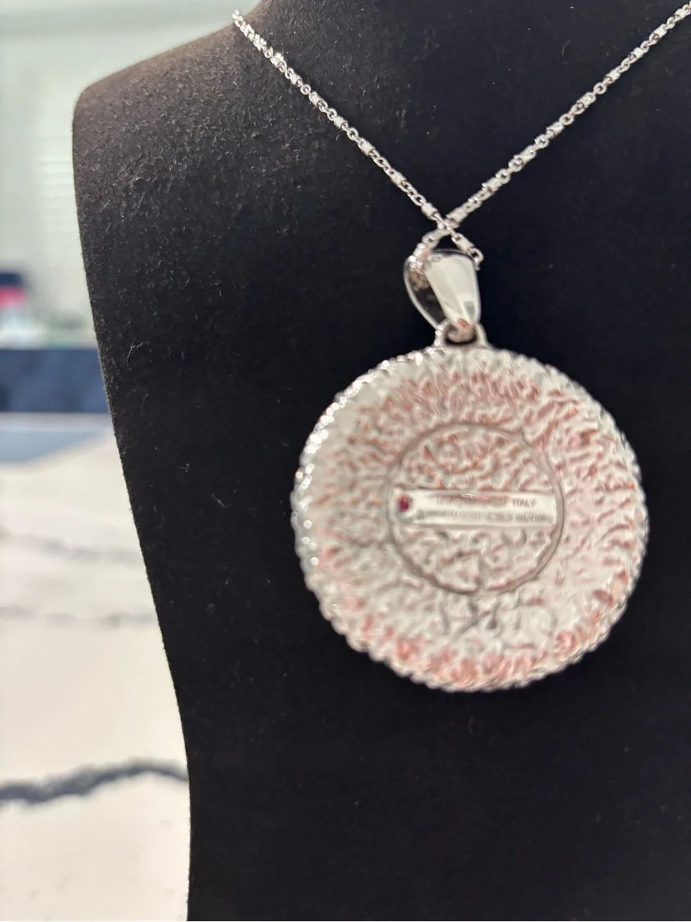 TSF by Roberto Coin Sterling Silver Round Pendant Necklace - Picture 2 of 5
